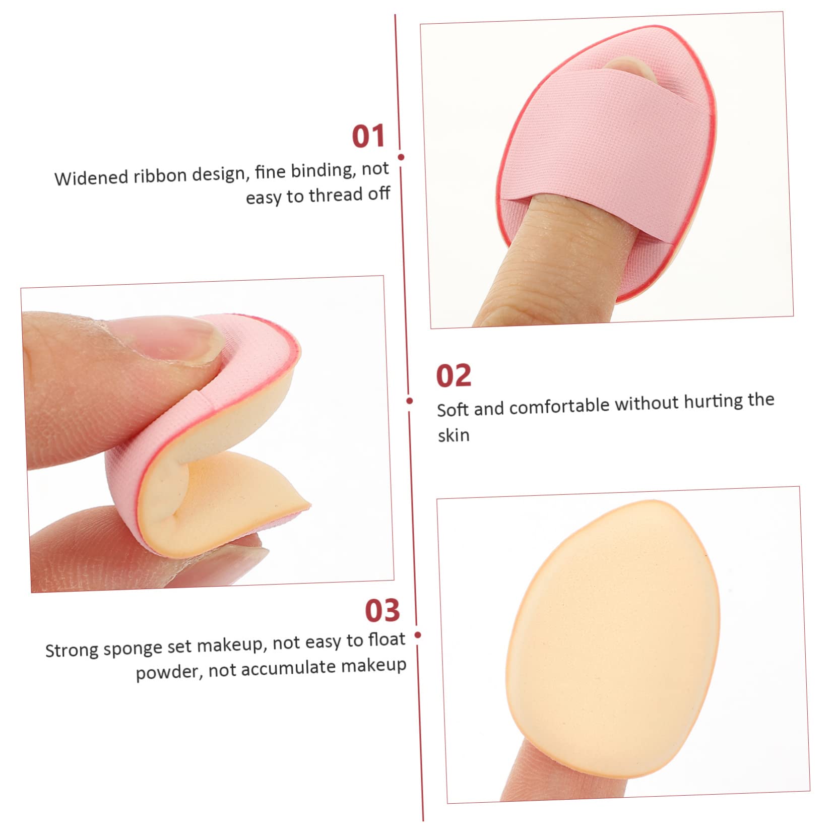 14 Pcs Minkissy Fingertip Powder Puff Blenders - Hydrophilic Polyurethane Soft Makeup Sponges for Foundation & Concealer - Kawaii Mini Finger Puffs for Precise Makeup Application - Perfect for Travel & Professional Makeup Kits