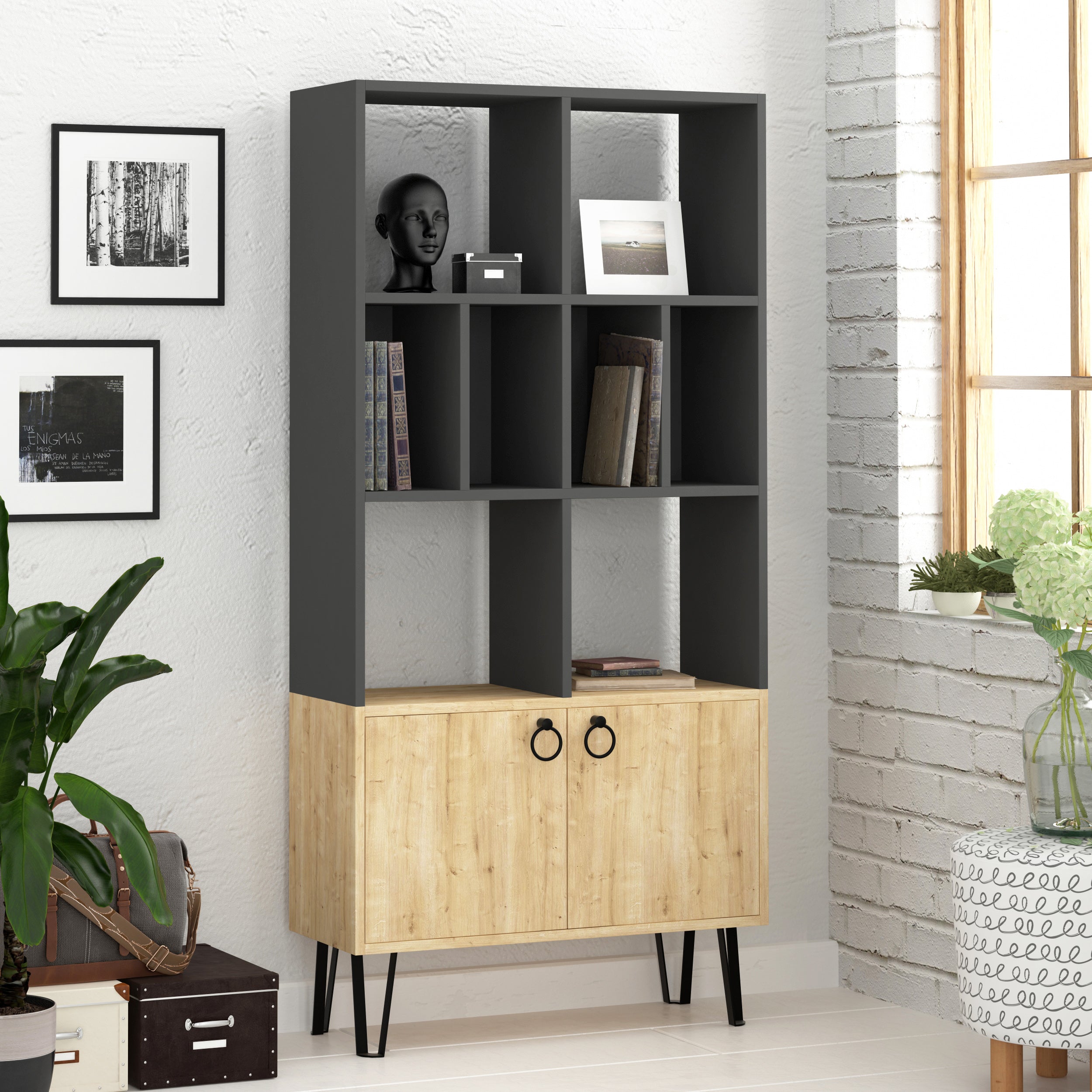 Rayburn Bookcase - Modern Wooden Bookshelf for Home & Office - Perfect for Living Room, Bedroom, and Study Organization