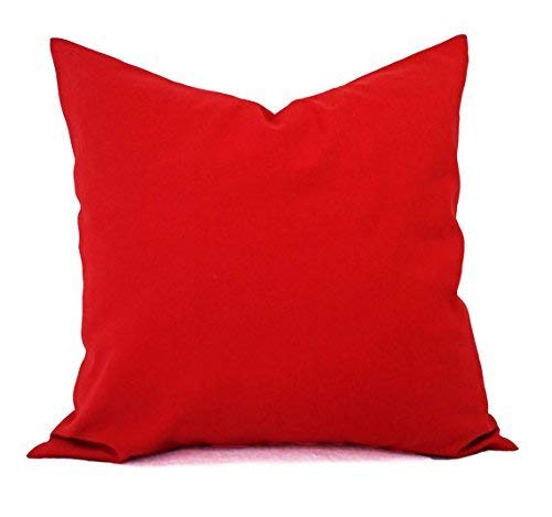 Bright Red Throw Pillow Cover - Custom Size Decorative Pillow Sham - Crimson Red Lumbar & Euro Pillow Case for Sofa, Bed, Couch - Home Decor Accent