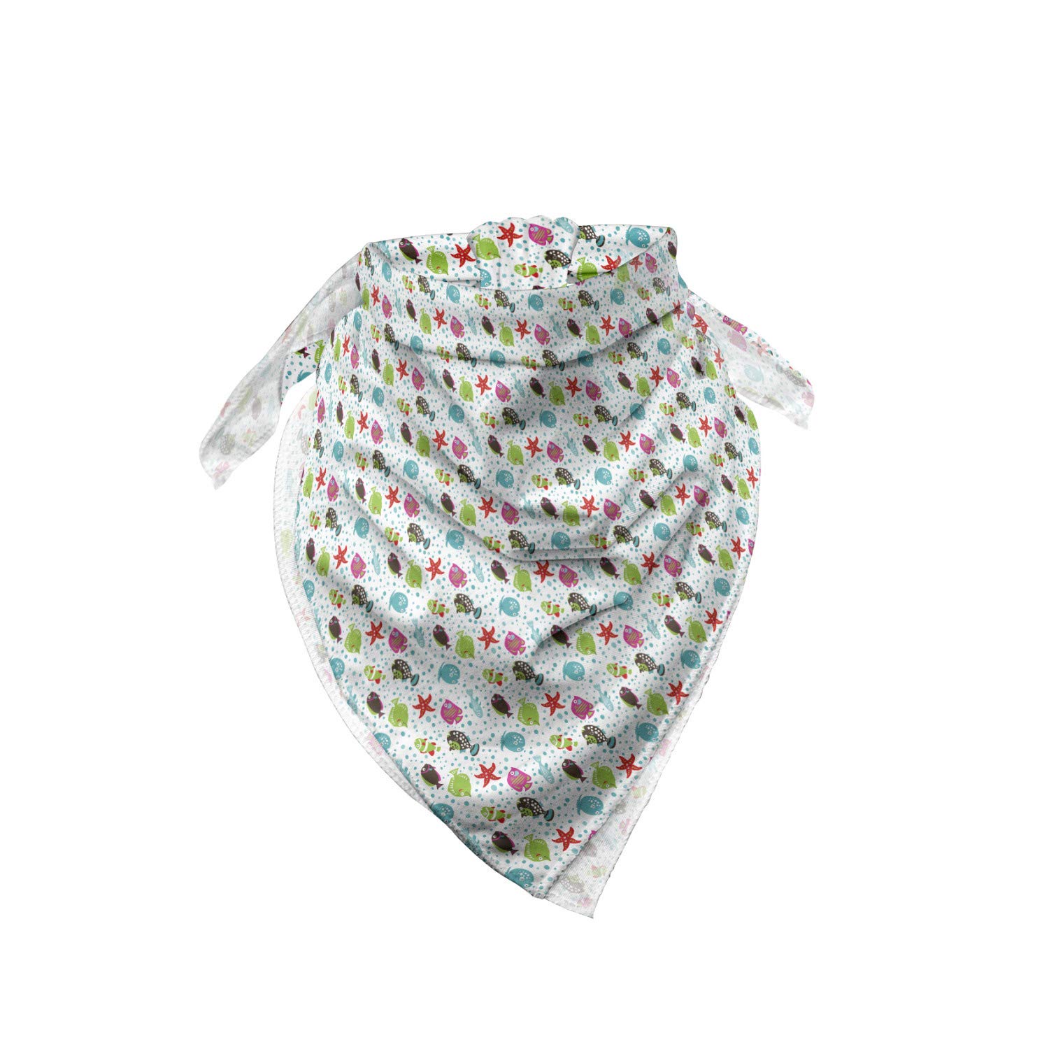 Ambesonne Underwater Bandana - Colorful Fish & Bubbles Design, Unisex Head & Neck Scarf for Swimming, Beach, Fishing & Outdoor Activities