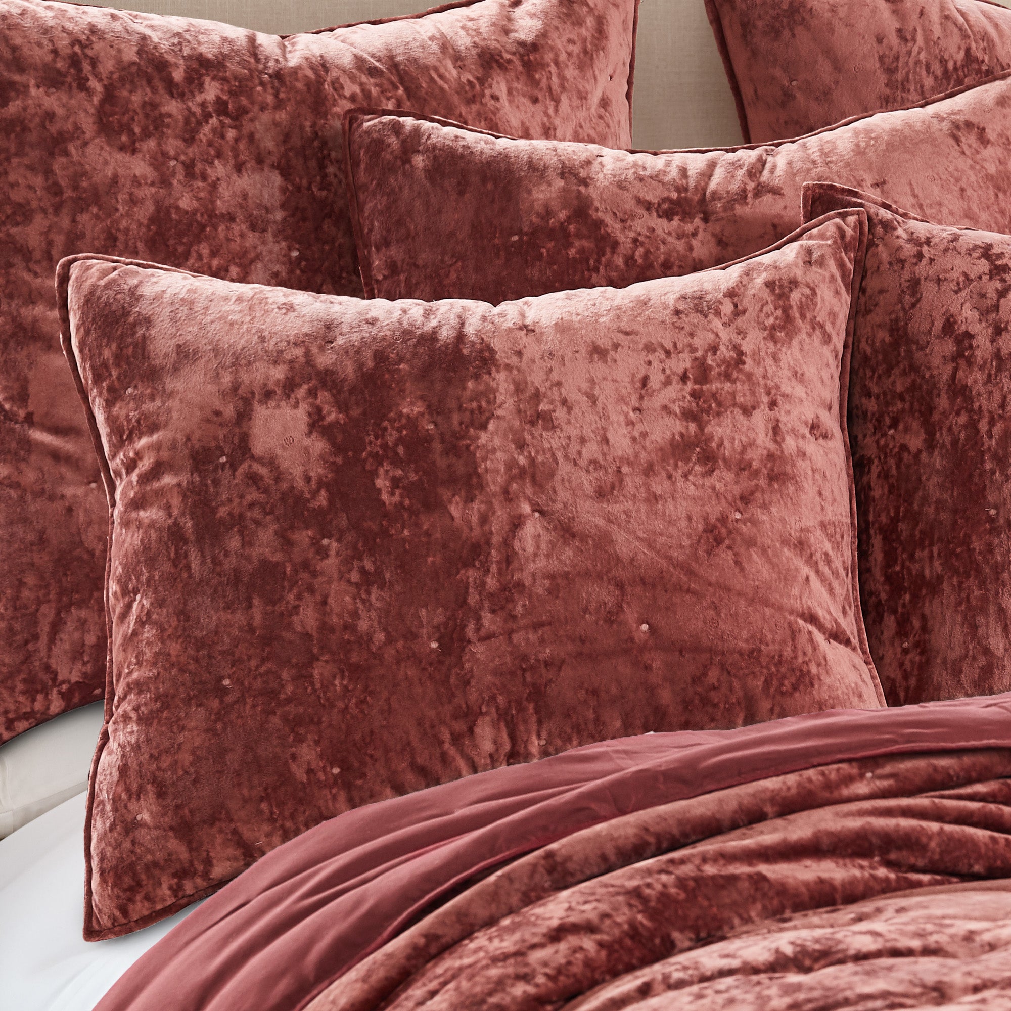 Abruzzi Velvet Spice Standard Sham Pillow Cover - Soft Luxury Velvet Bedding Pillowcase for Home Decor, Living Room, Bedroom - 20x26 Inches
