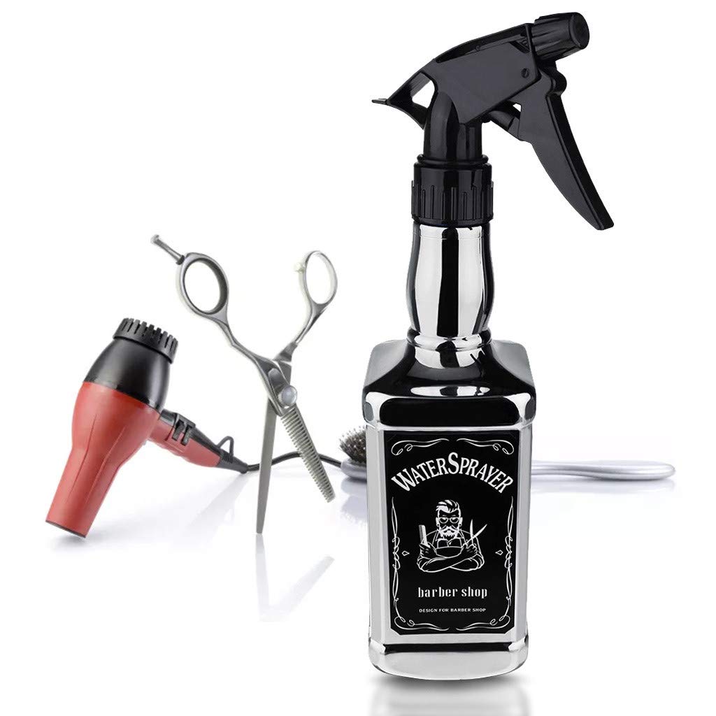 500ML (3oz) Travel Hairdressing Spray Bottle - Salon & Barber Hair Styling Water Sprayer for Hair Care & Styling (Silver, One Size) - Perfect for Travel, Salon Use & Home Hair Care