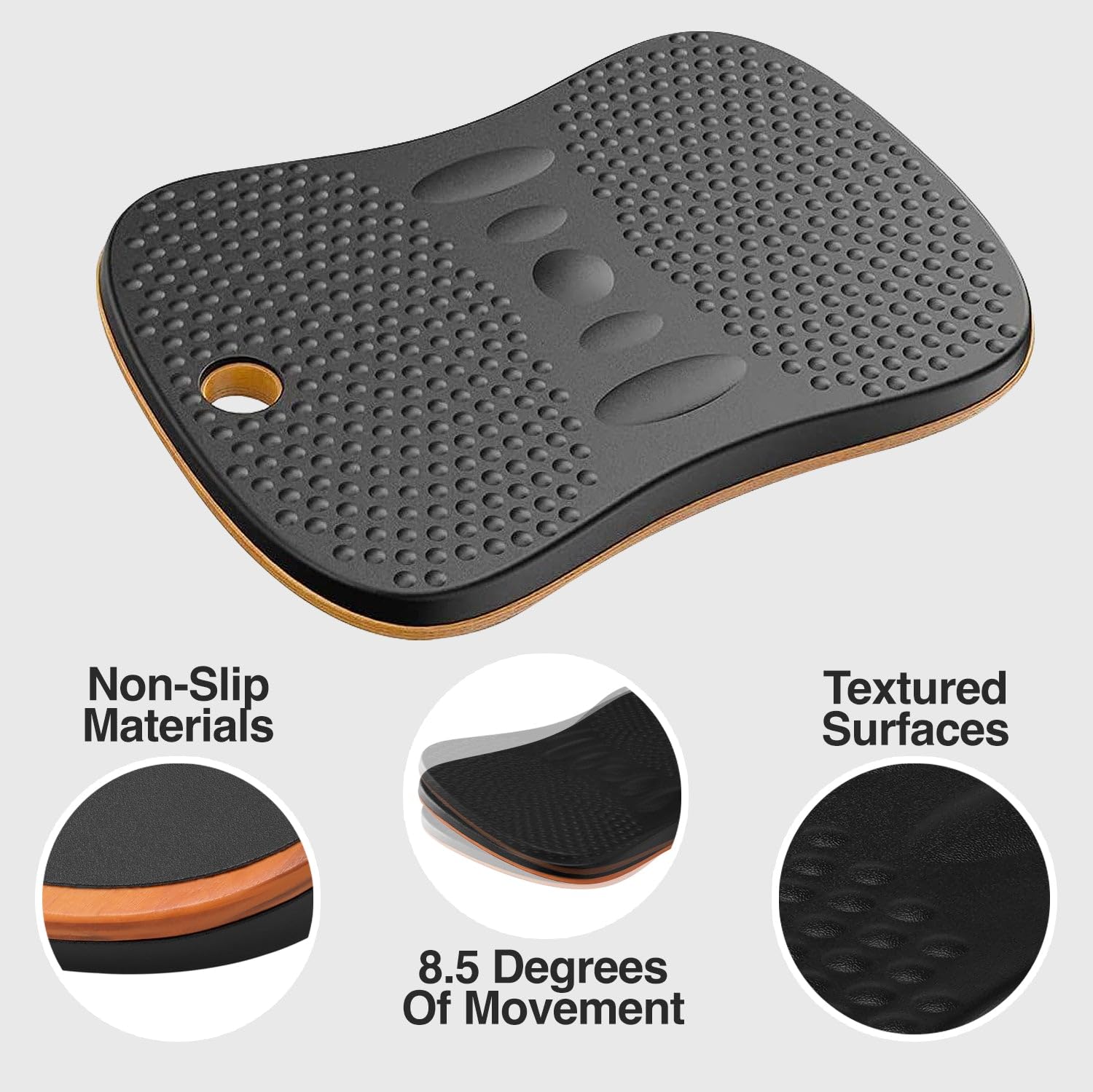 Desky Standing Balance Board for Adults - Wobble Board & Rocker Board for Standing Desk - Improve Posture & Core Strength - Perfect for Home Office, Gym Workouts & Active Sitting
