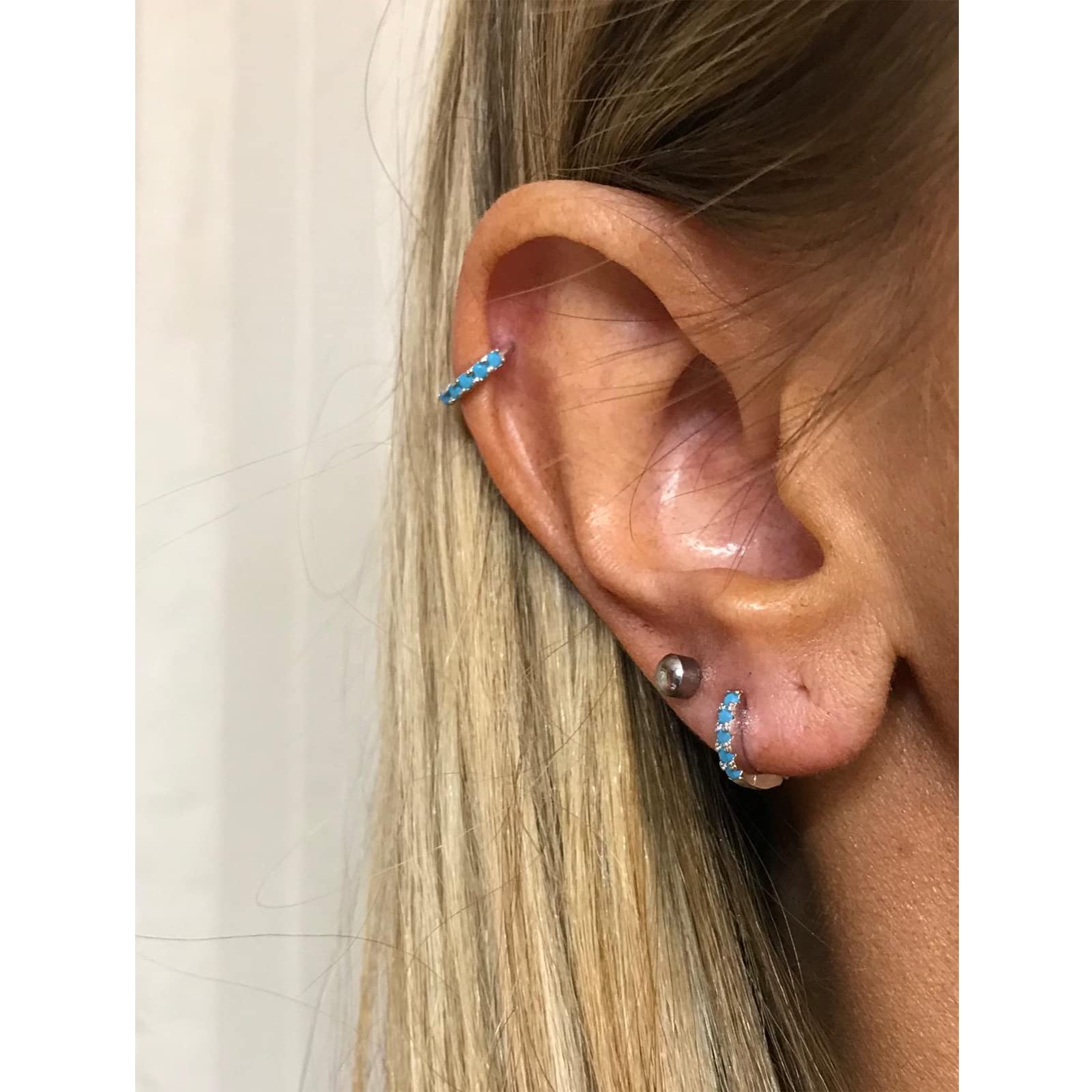 Sterling Silver Huggie Hoop Earrings with 14k Gold Plating - Small Spike Cute & Edgy Design for Women | Perfect for Everyday Wear, Parties & Gifts