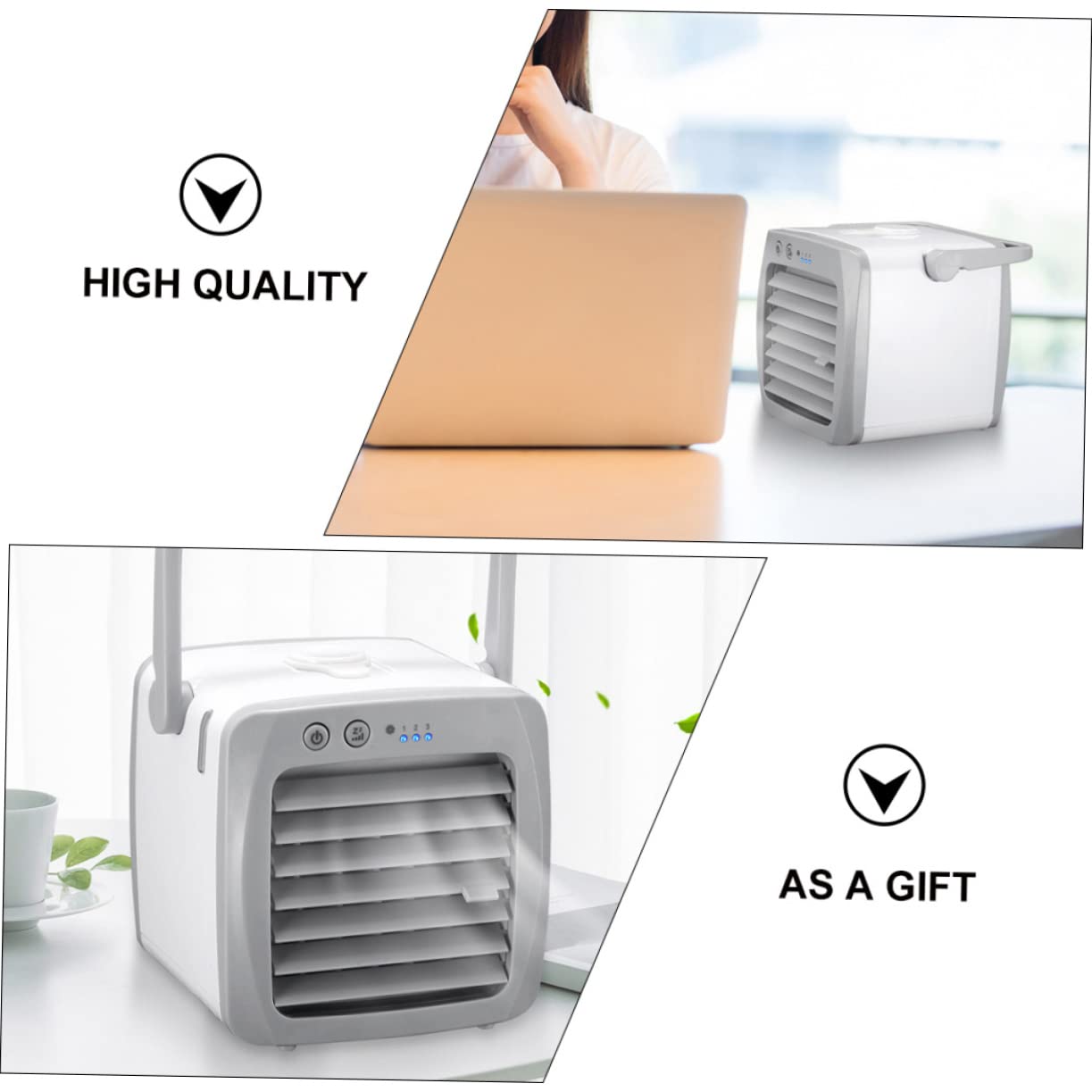 STOBAZA Portable Desktop Air Cooler Fan - Personal Mini AC Cooling Fan for Home, Office & Bedroom - Compact & Energy Efficient Cooling Solution