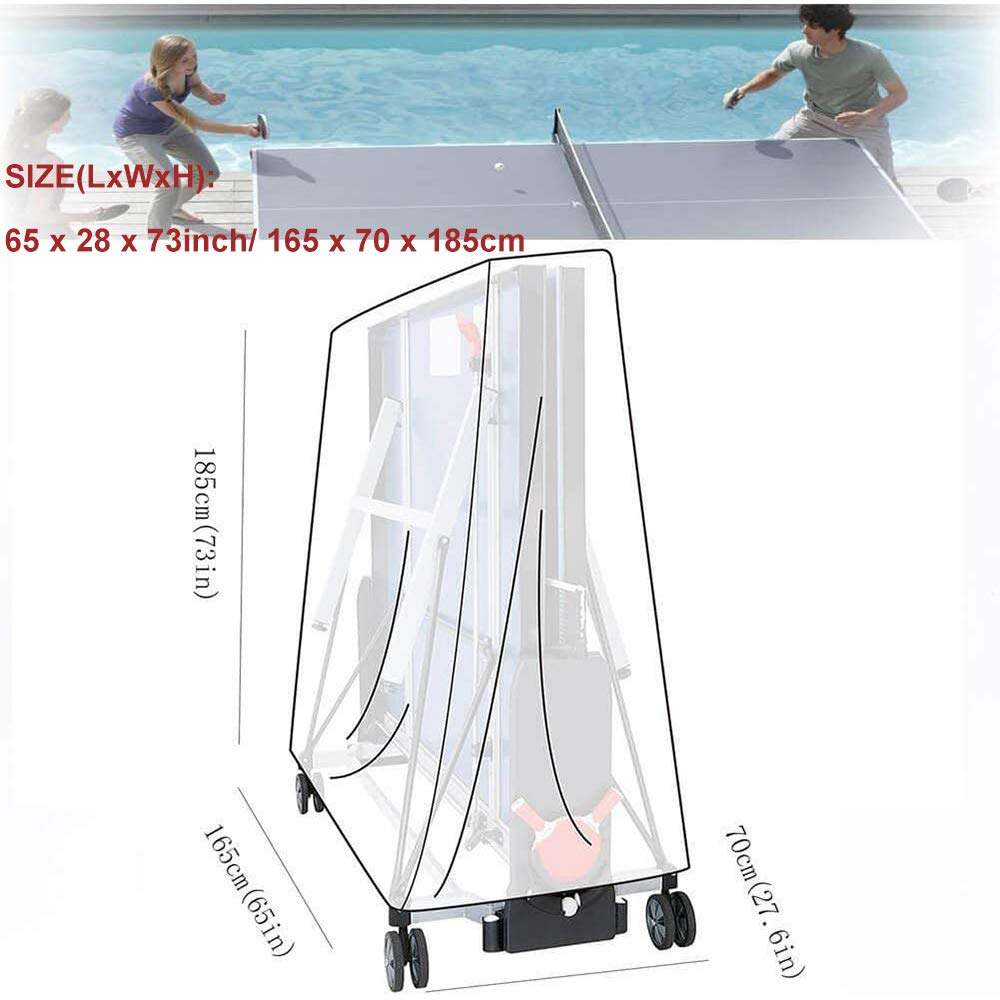 Waterproof Ping Pong Table Cover - Heavy Duty Outdoor/Indoor Patio Tennis Table Protector for Foldable Tables | Rainproof, UV Resistant | Perfect for Backyard, Garage, or Club Use