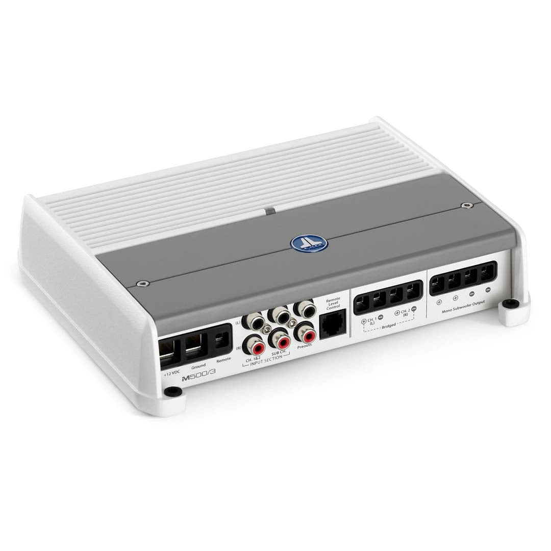 JL Audio M500/3 M Series Class D Marine 3 Channel Amplifier - High Power Boat & Marine Audio System for Boats, Yachts & Watercrafts