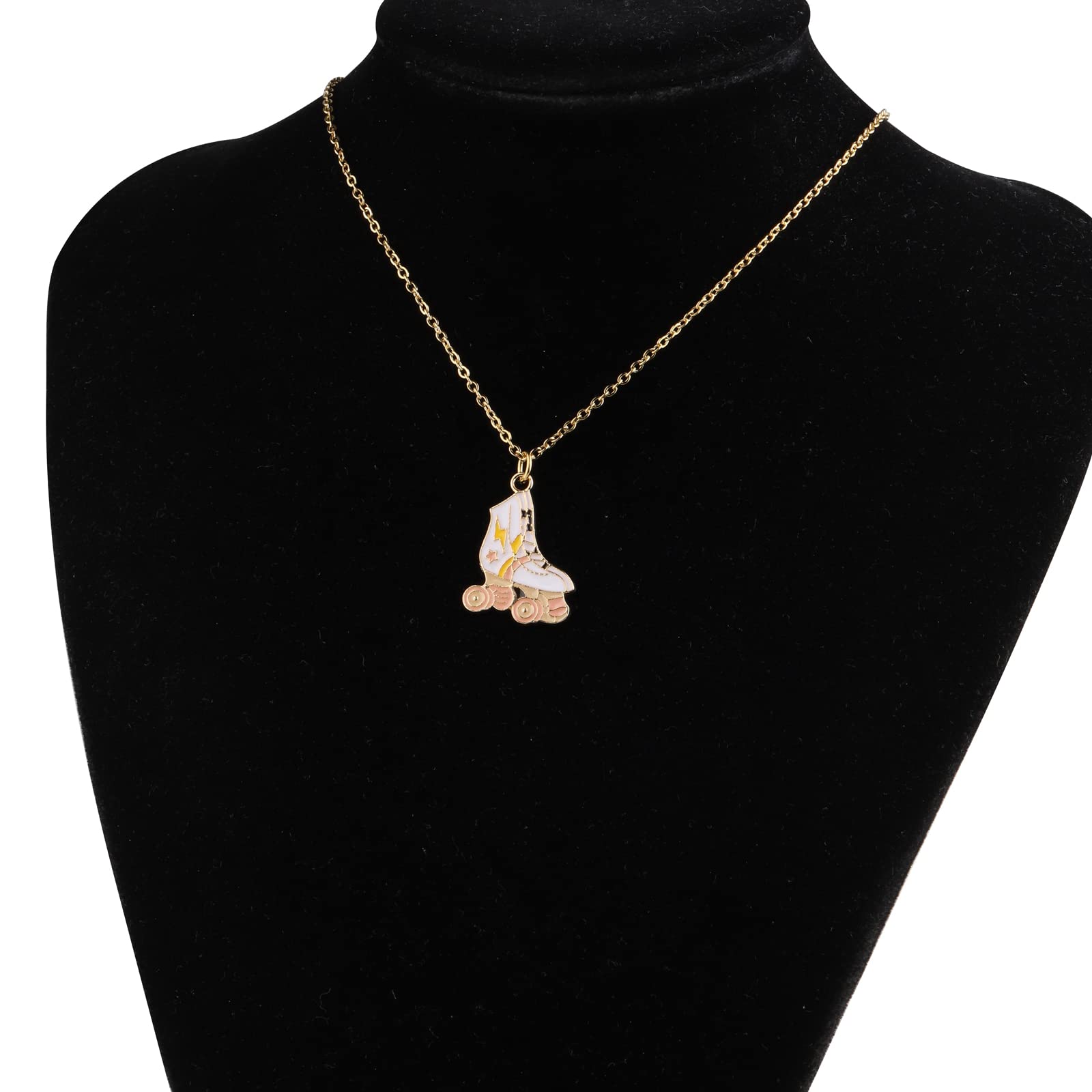 FUSTMW Roller Skate Necklace Pendant - Stainless Steel Jewelry Gift for Roller Skating Lovers - Perfect for Birthdays, Anniversaries & Skating Events