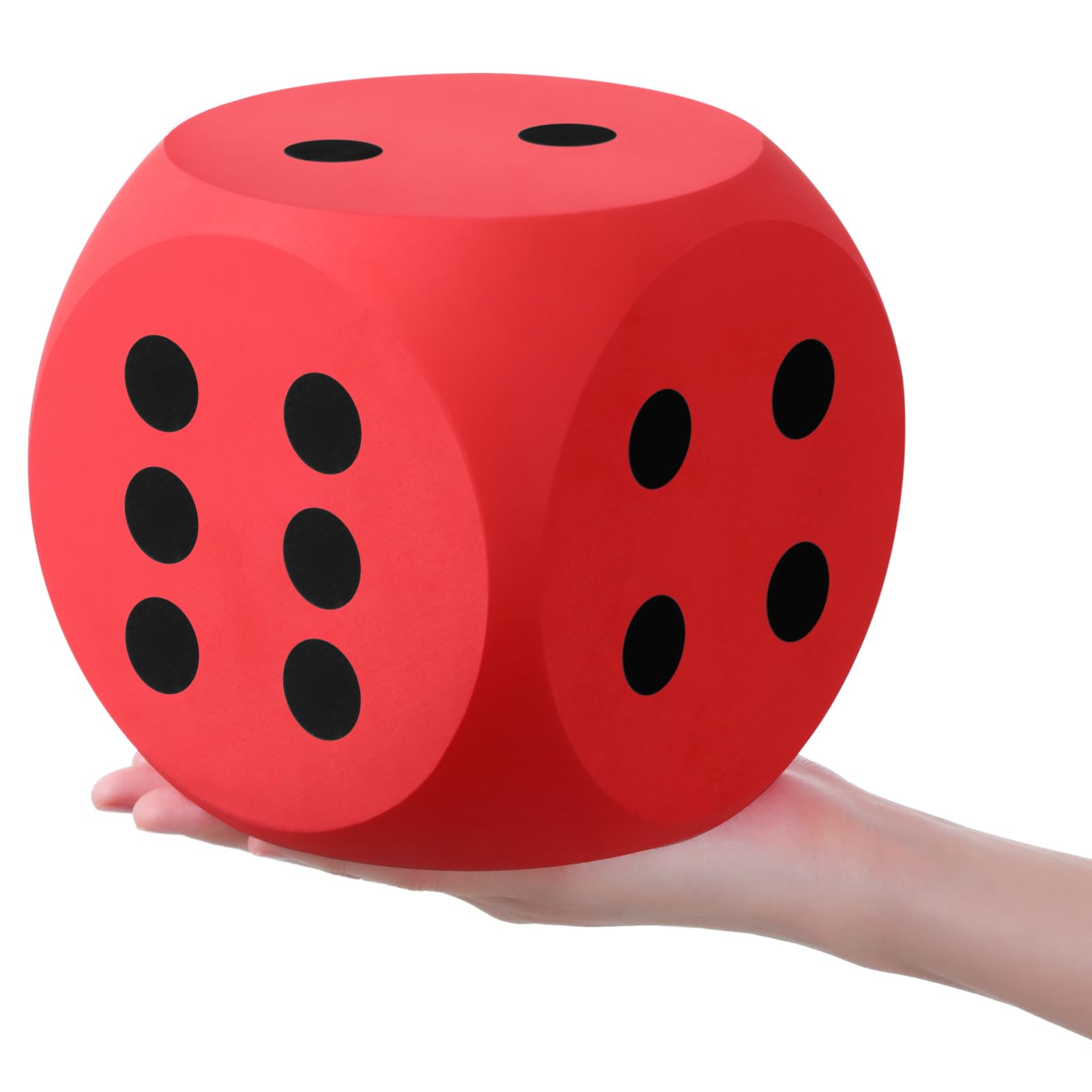 Shappy 6 Inch Large Foam Dice Set - Soft EVA Educational Toy for Kids, Giant Building Blocks for Game Nights, Math Learning & Classroom Activities (Red, 1 Piece) - Perfect for Family Board Games, Preschool STEM Toys & Party Decorations