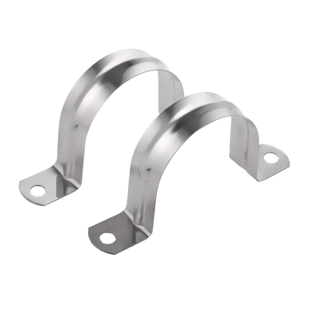 Stainless Steel U Strap Clamps - 2 Pack (40mm) for Pipe & Tube Support