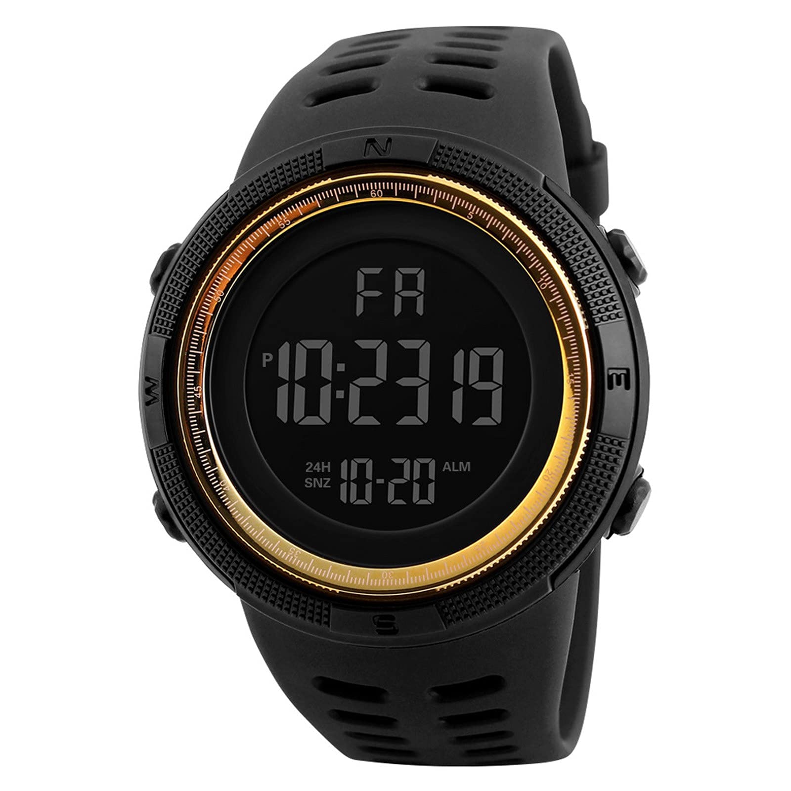 Men's Large-Screen Sports Watch - Black Multifunctional Digital Watch with Luminous Display, Shockproof & Waterproof Design - Perfect for Running, Gym Workouts, Hiking & Outdoor Activities