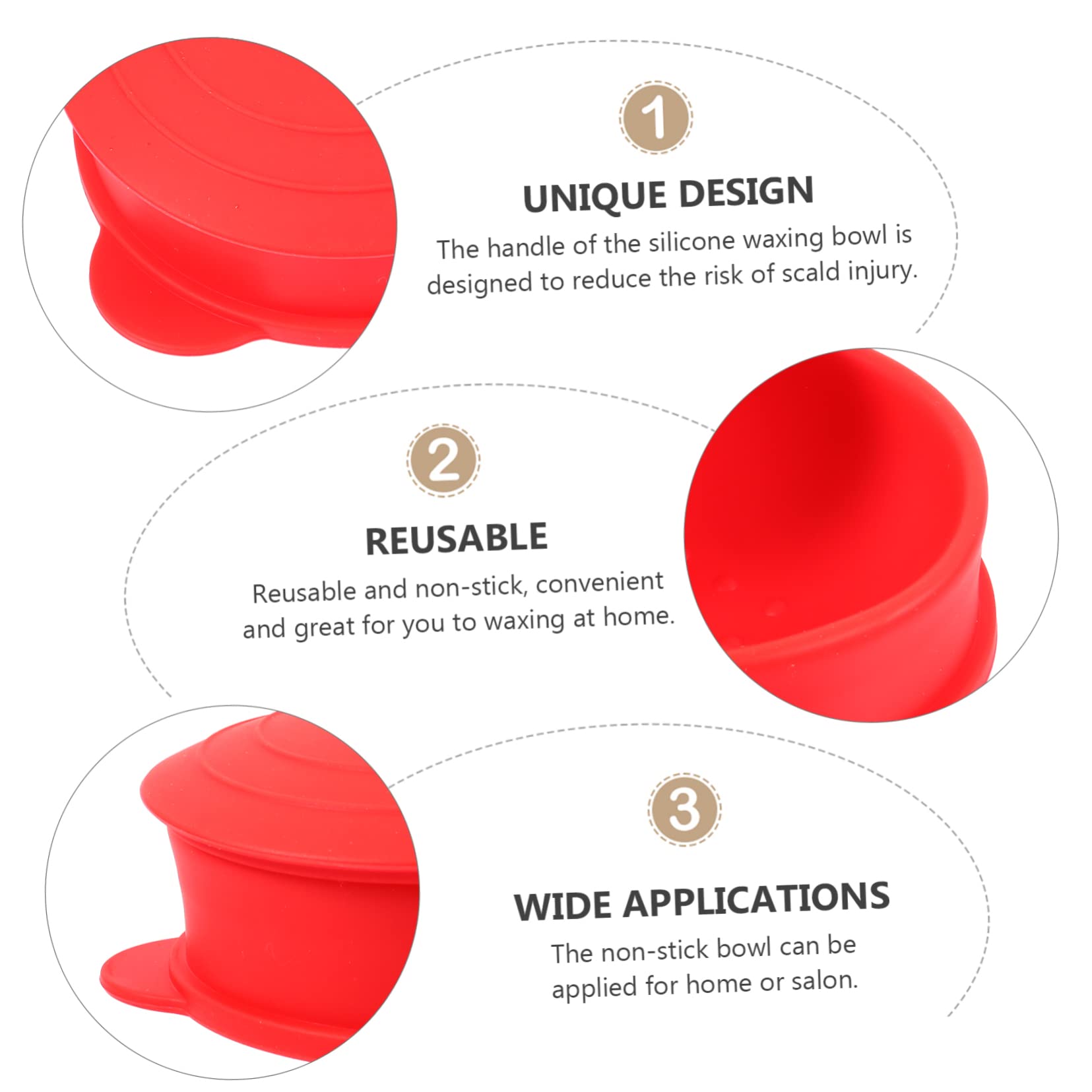 Minkissy 2 Pack Silicone Wax Warmer Replacement Pots - Mini Removable Waxing Bowls for Hair Removal, DIY Waxing, and Beauty Salon Use - Red Wax Warmer Accessories for Home & Professional Waxing