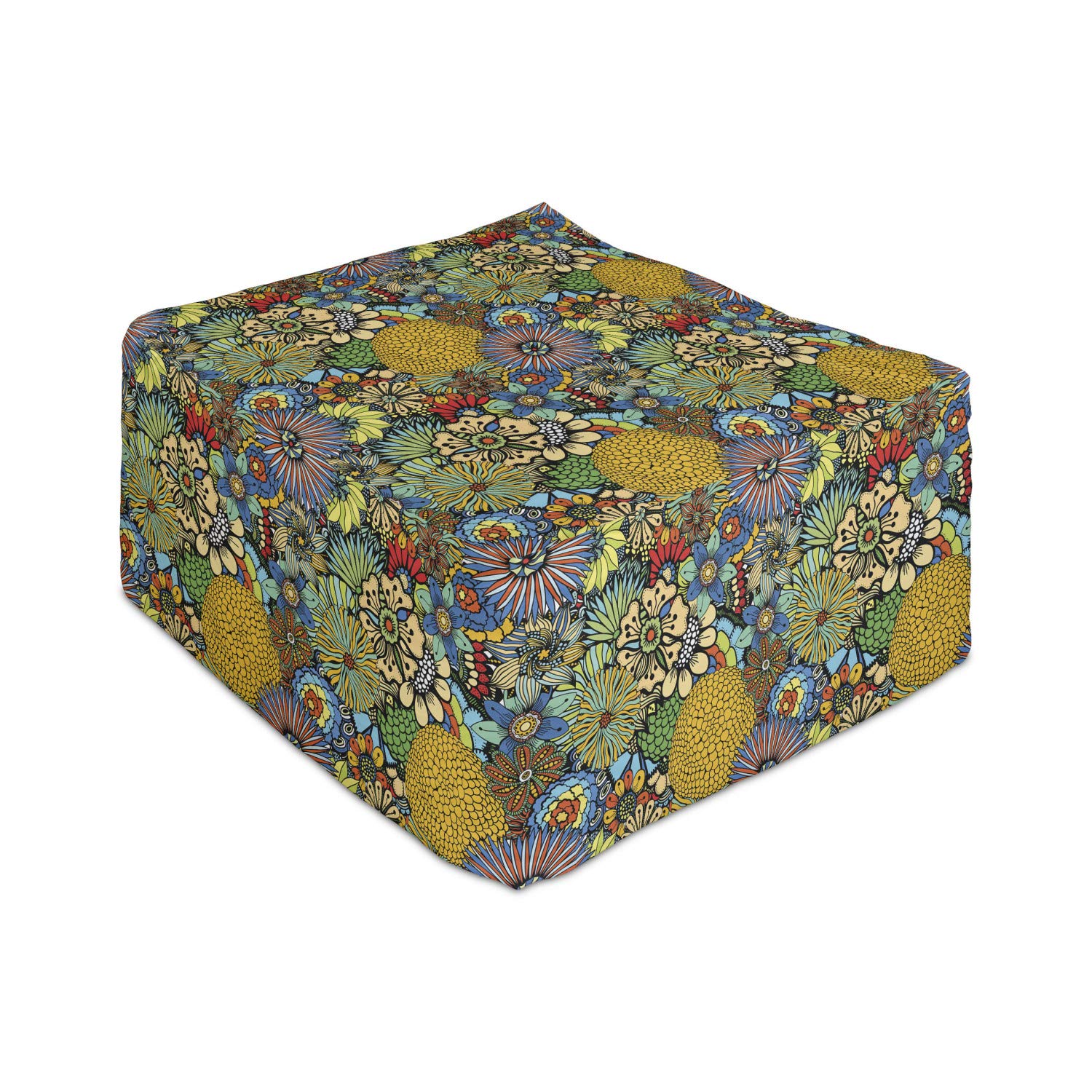 Ambesonne Garden Art Rectangle Pouf Ottoman - 25