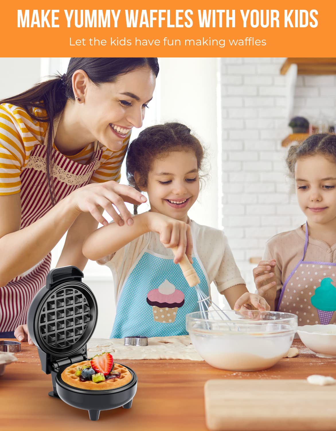 **Mini Waffle Maker - 4 Inch Round Nonstick Waffle Iron, 550W Compact Breakfast Maker for Chaffles, Hash Browns & Snacks (Grey) - Perfect for Quick Breakfast, Keto Diet & Small Kitchen Spaces**