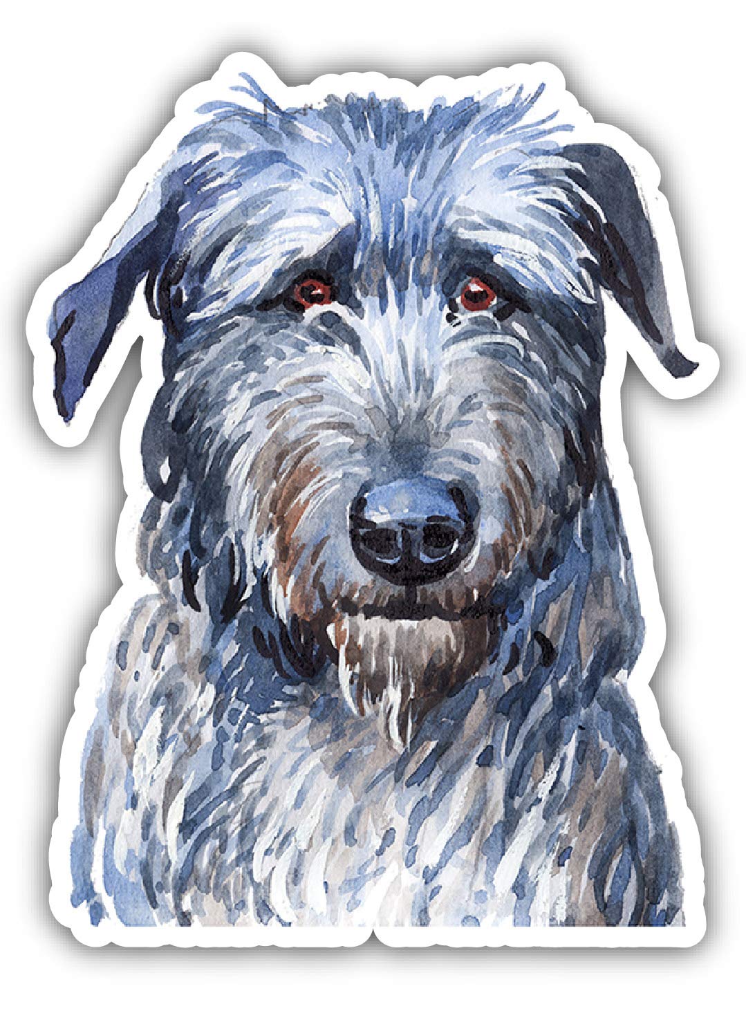 Irish Wolfhound Dog Breed 6-Inch Watercolor Laser Cut Vinyl Decal Sticker 4-Pack - Perfect for Laptops, Cars, Windows & DIY Crafts - Durable & Waterproof Decoration