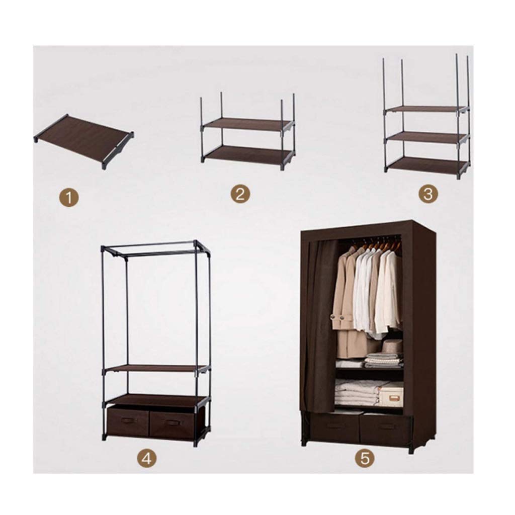 LJP Closet Wardrobe - Space Saving Steel Frame Storage Cabinet for Bedroom, Reinforced Combination Armoire (Purple) - Perfect for Small Apartments, Dorms & Closet Organization