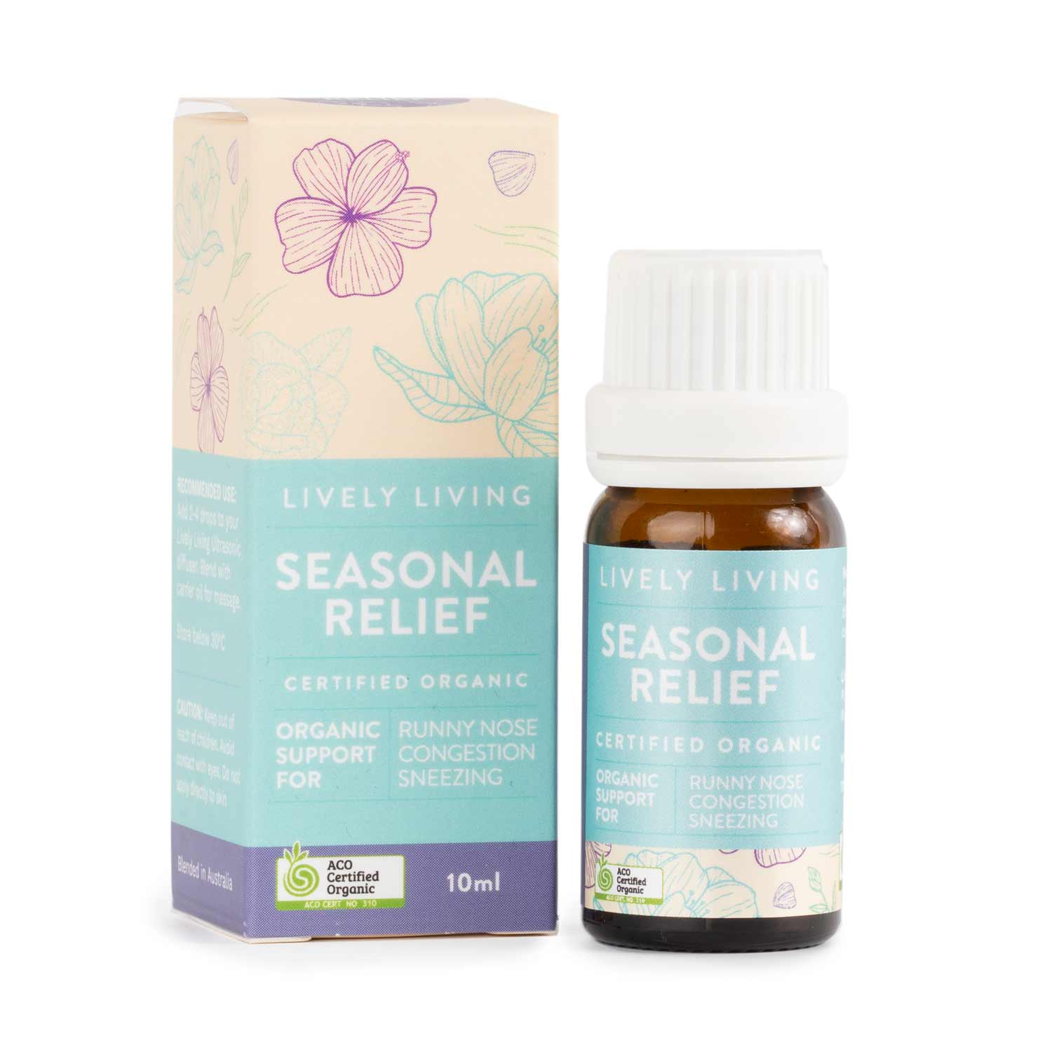 Organic Seasonal Relief Essential Oil 10ml - Natural Aromatherapy for Stress Relief & Relaxation - Perfect for Diffusers, Massage & Home Spa