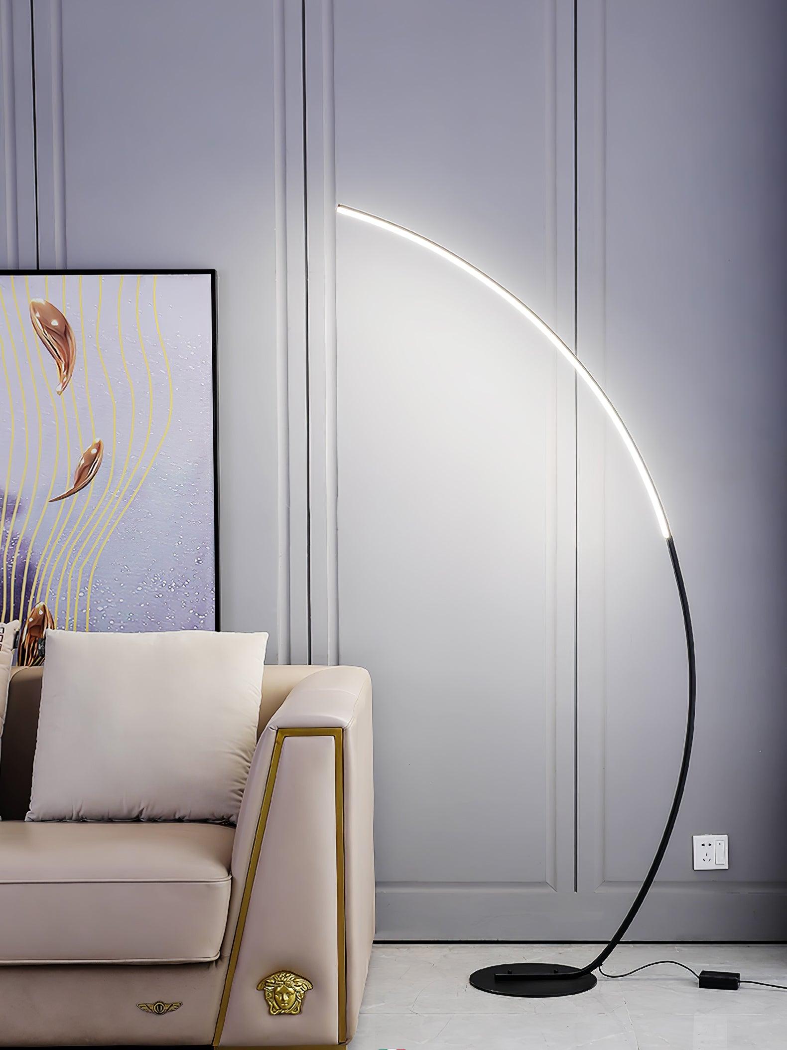Modern Arc Floor Lamp - Adjustable LED Standing Light for Living Room, Bedroom & Office - Stylish Reading Light with Remote Control & Dimmable Brightness - Perfect for Cozy Corners & Workspaces