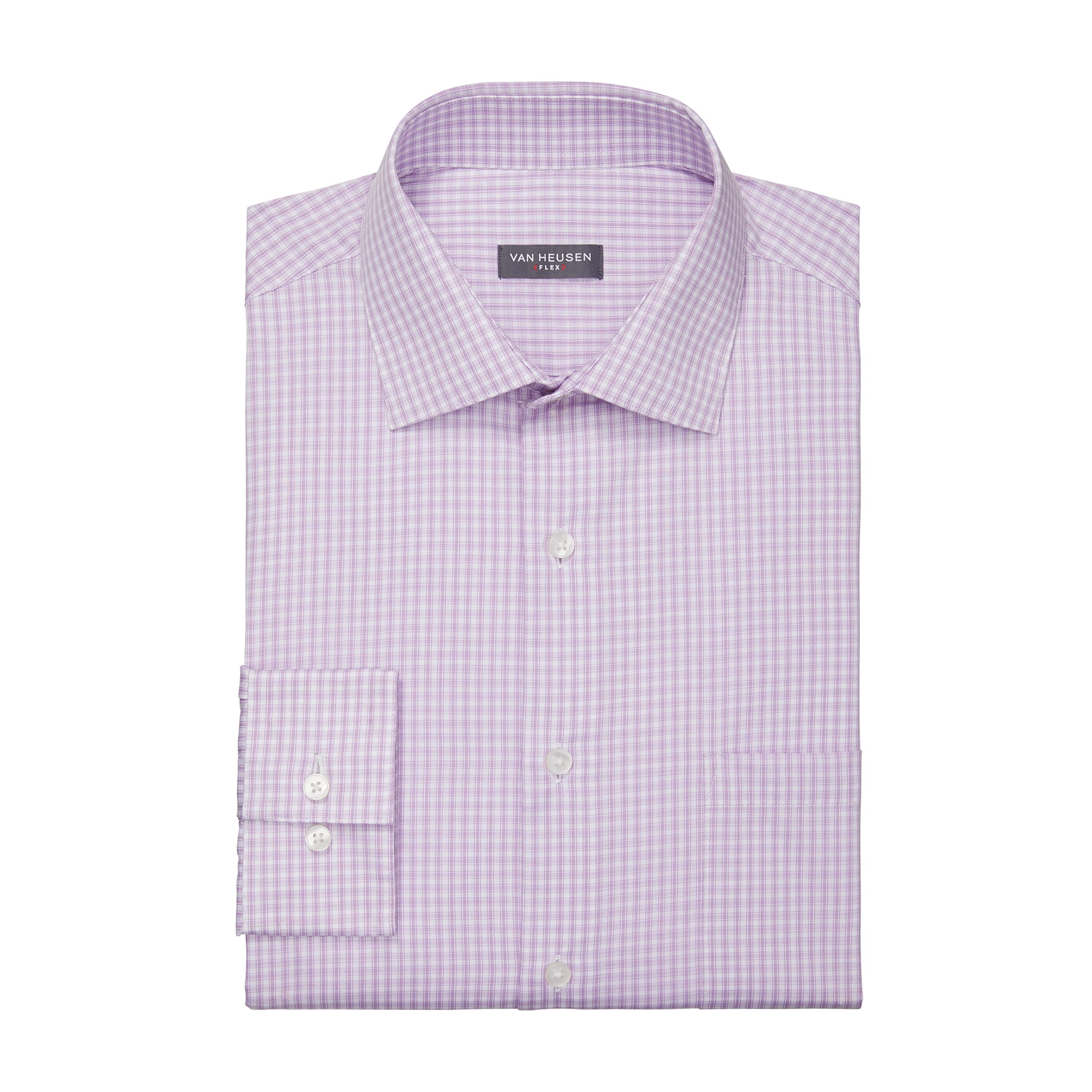 Van Heusen Men's Regular Fit Dress Shirt with Flex Collar - Classic Check Pattern for Business, Office & Formal Occasions