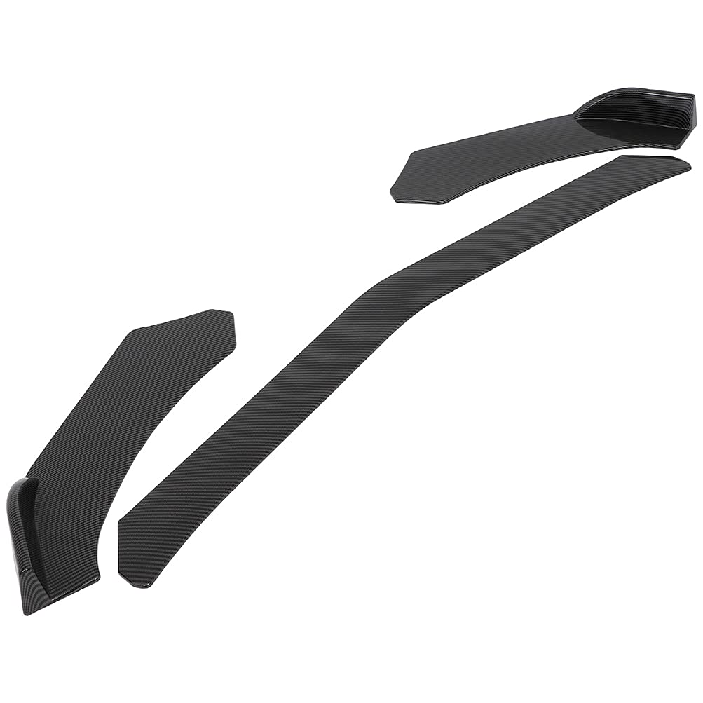 Universal Front Bumper Lip Spoiler - Glossy Carbon Look Air Dam Body Kit for All Vehicles | Enhance Style & Aerodynamics | Perfect for Car Shows, Street Racing & Daily Driving