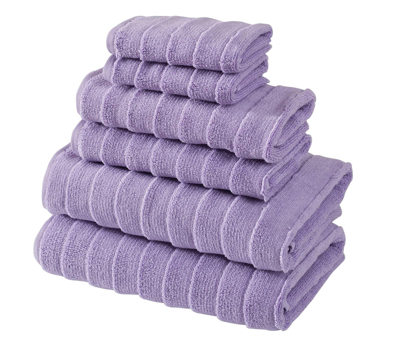 Premium Turkish Bath Towels Set of 6 - 100% Cotton, Velvety Soft & Ultra-Absorbent - Luxury Spa & Beach Towels (Lilac, 6-Piece Set) for Bathroom, Pool, and Vacation Use