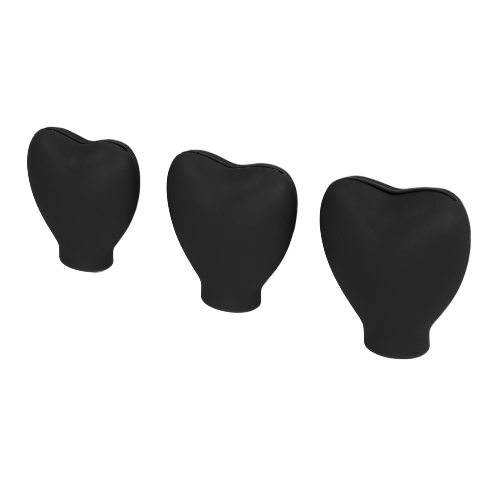 EXCLUZO Heart-Shaped Silicone Makeup Brush Cover Set - 3 Pack Soft Portable Brush Protectors for Travel & Home Storage (Black) | Perfect for Organizing Brushes in Makeup Bags, Suitcases & Vanity Drawers