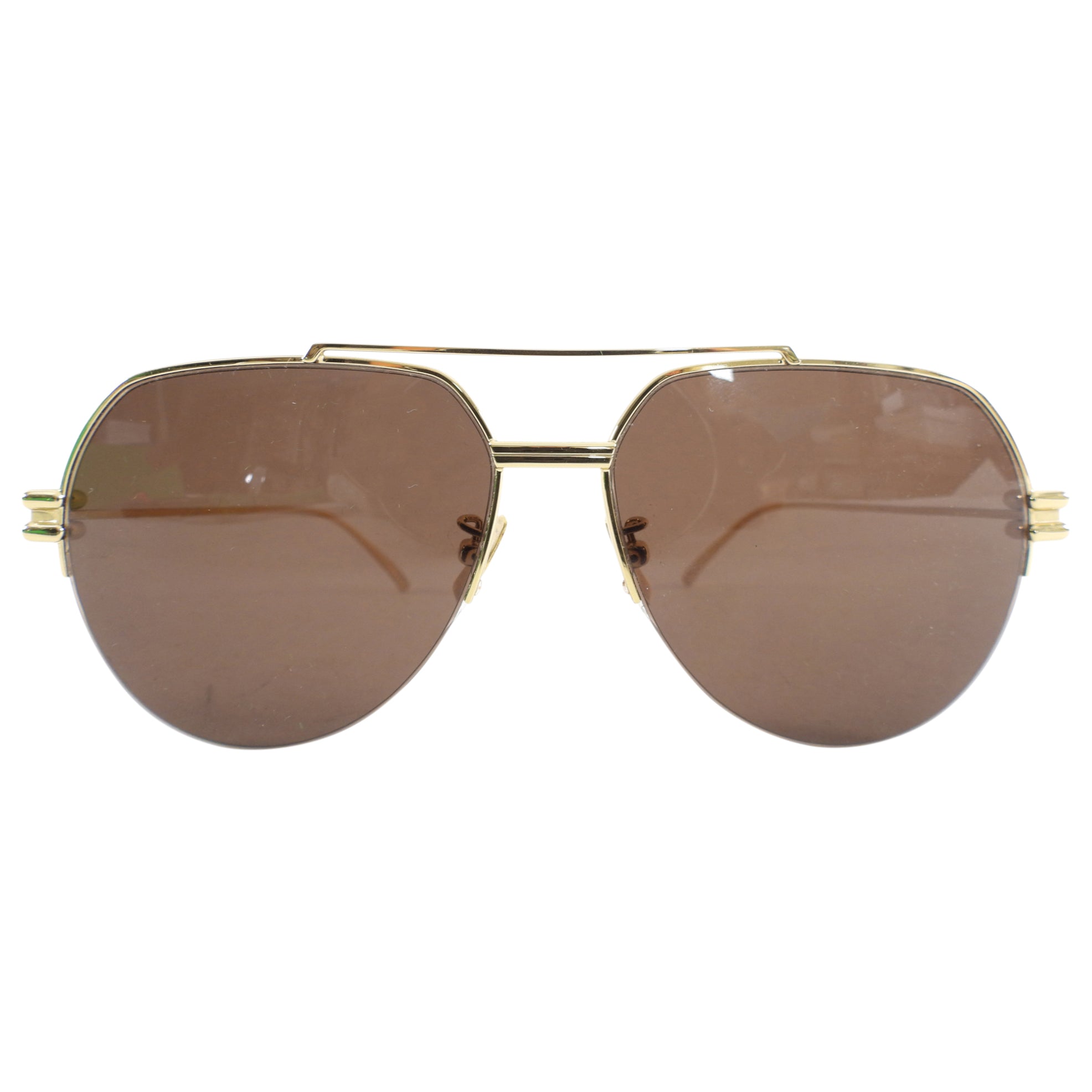 Bottega Veneta BV1046S Gold Aviator Sunglasses for Women - Luxury Designer Shades for Driving, Travel & Outdoor Fashion