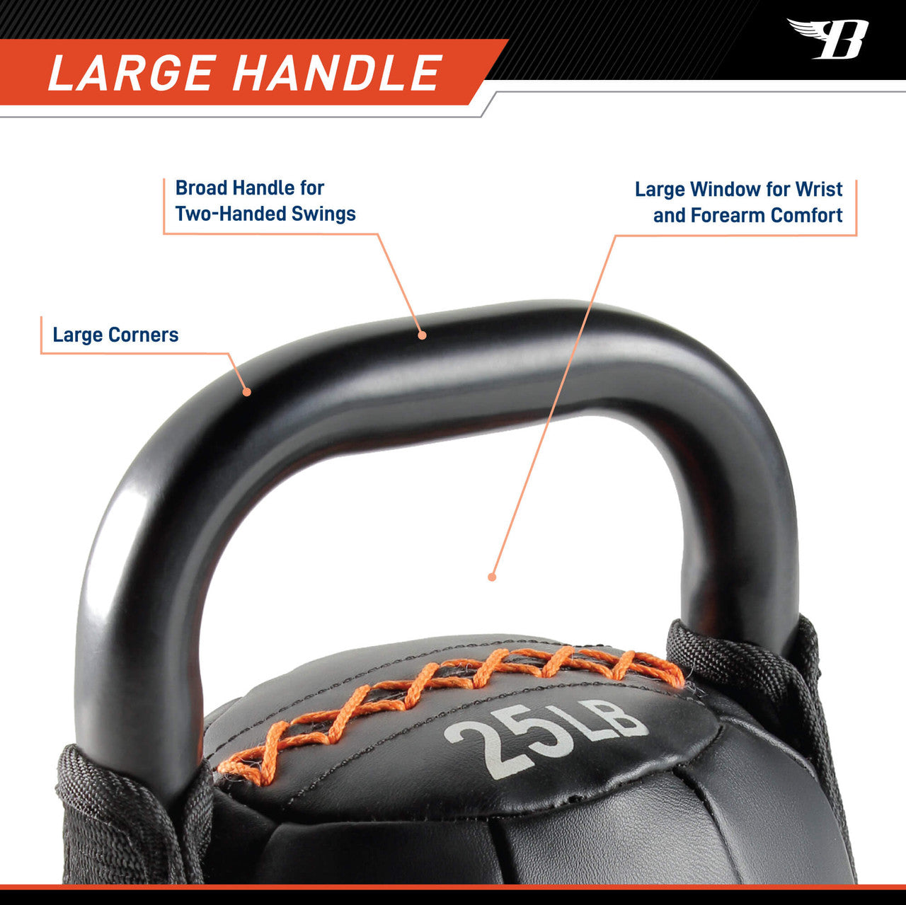 25lb Soft Kettlebell - Bionic Body BBKB 25 for Home Gym, CrossFit & Strength Training | Durable Neoprene Coating | Ideal for Beginners & Advanced Workouts