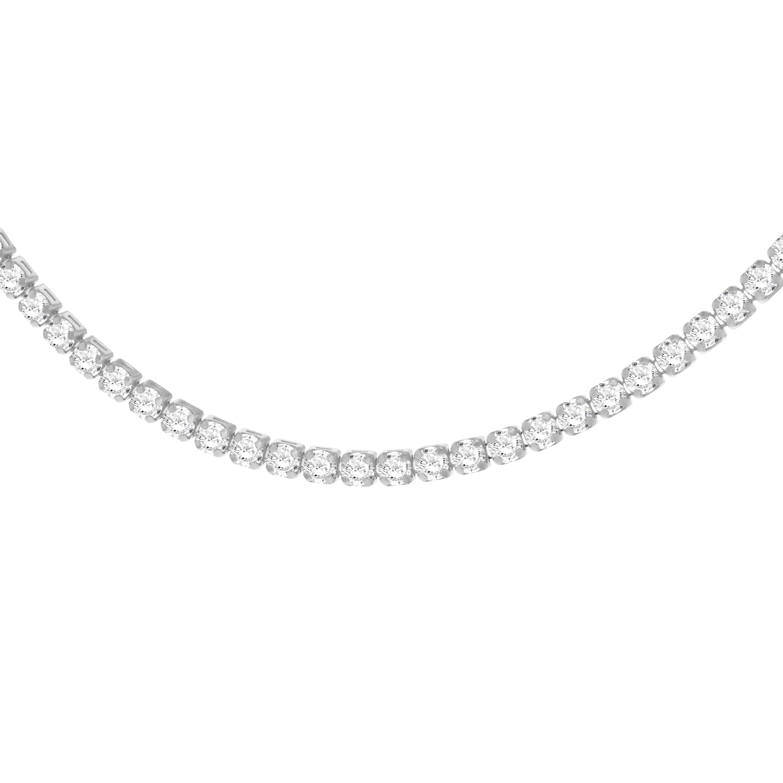 Tuscany Silver Women's Sterling Silver 3mm CZ Tennis Bracelet & Necklace Set - Elegant Jewelry for Everyday Wear, Parties & Special Occasions