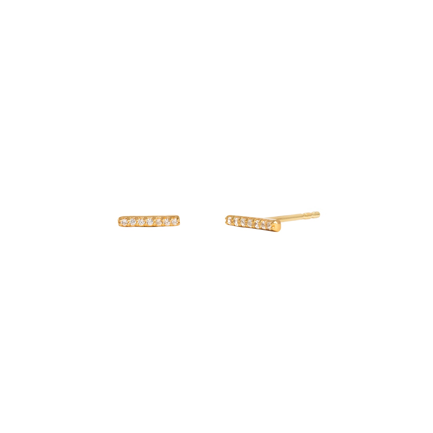 Pave Bar Stud Earrings with Cubic Zirconia - Elegant CZ Studs for Women, Perfect for Parties, Weddings & Everyday Wear
