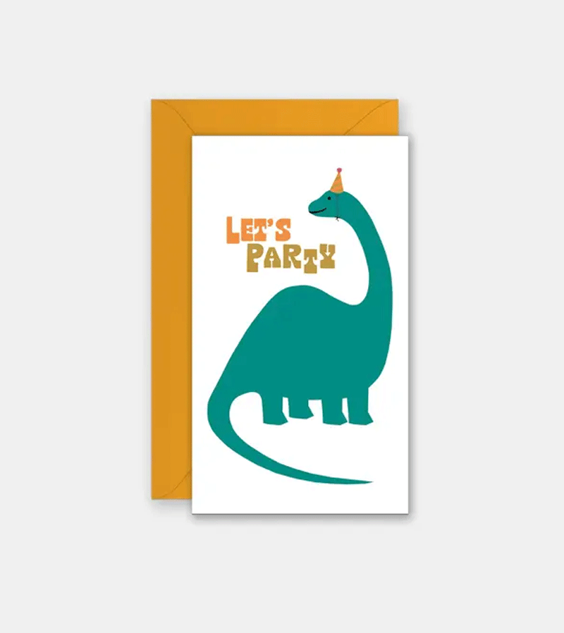 Dinosaur Mini Greeting Cards for Parties - Fun & Colorful Dino-Themed Cards by Rock Scissor Paper | Perfect for Birthday Invitations, Thank You Notes & Kids' Celebrations