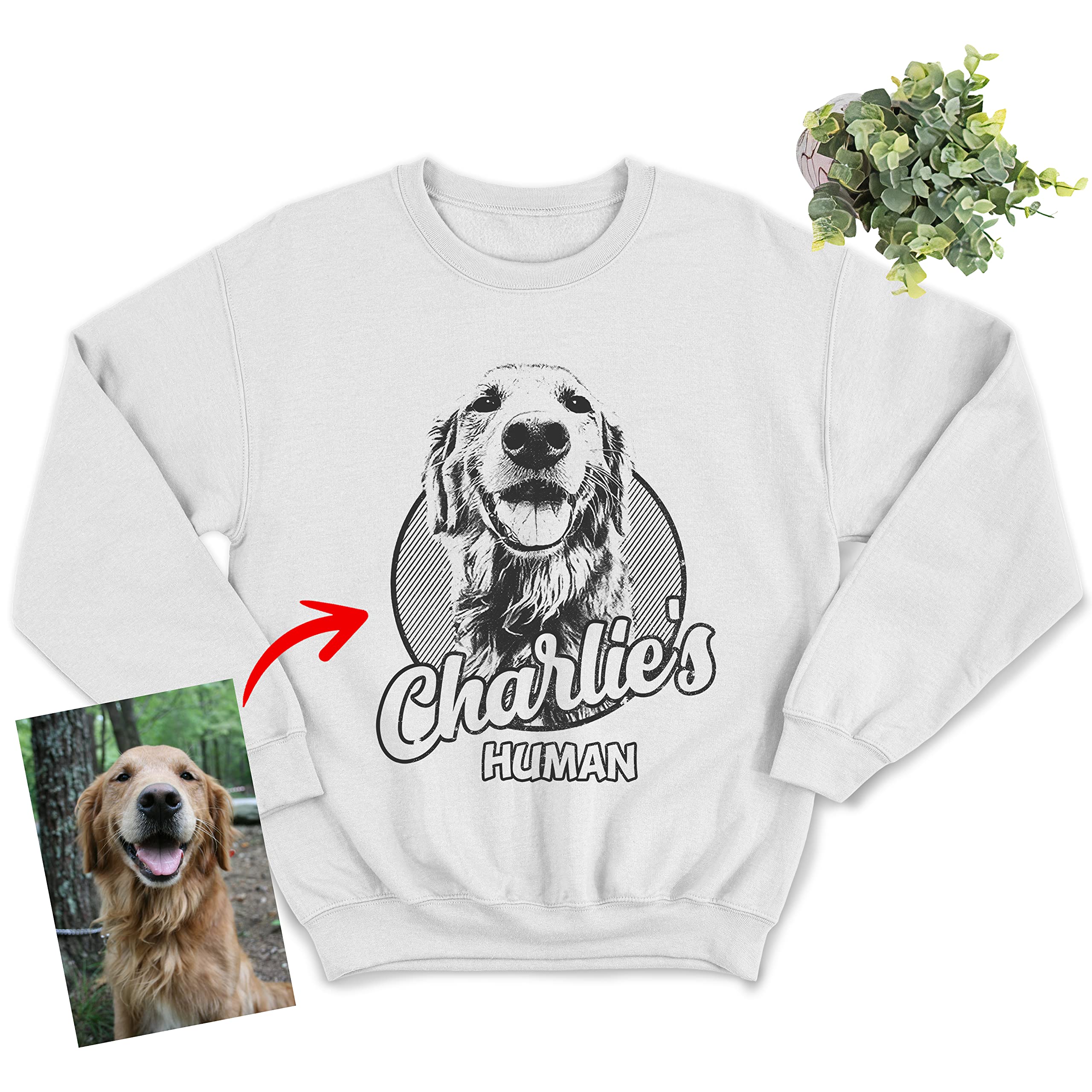 Pawarts Personalized Dog Sweatshirt - Custom Dog Dad & Dog Mom Shirts for Men & Women | Long Sleeve Pet Lover Apparel for Dog Walks, Pet Parties & Casual Wear