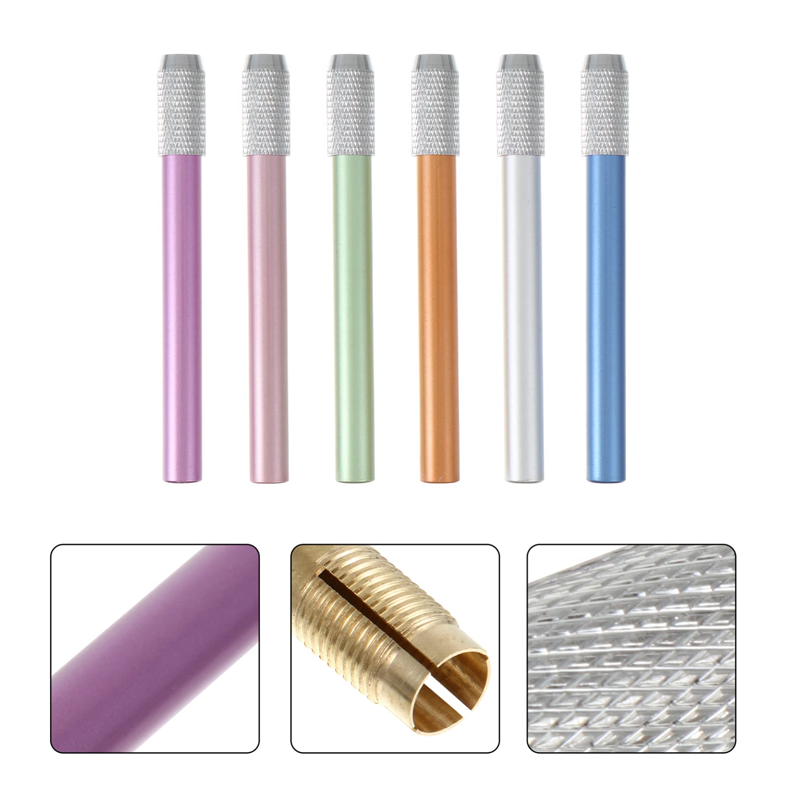6-Piece Metal Brush Extender Set for Office Books - Perfect for Organizing, Filing, and Document Storage