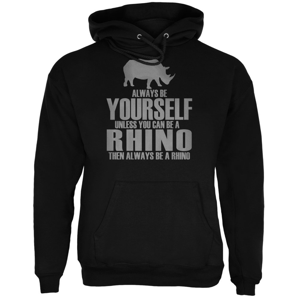 Always Be Yourself Rhino Black Adult Hoodie - Soft & Comfortable Pullover Sweatshirt for Men & Women - Perfect for Casual Wear, Street Style & Outdoor Activities