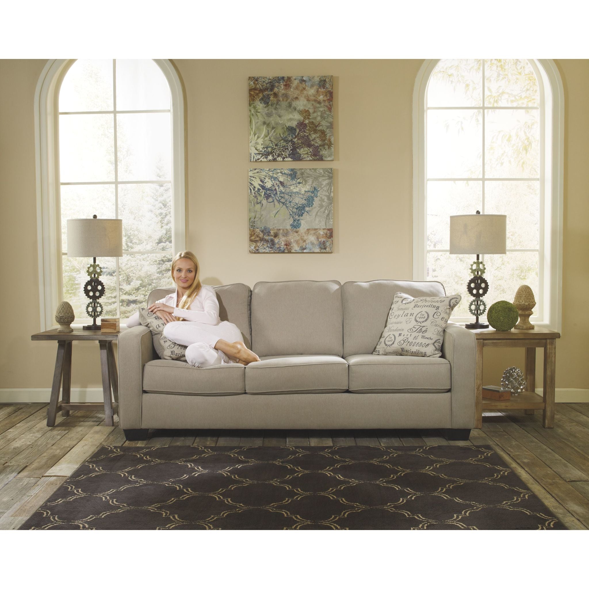 Alenya Sofa - Modern 3-Seater Fabric Couch for Living Room, Comfortable and Stylish Home Furniture - Perfect for Family Gatherings, Movie Nights, and Relaxing