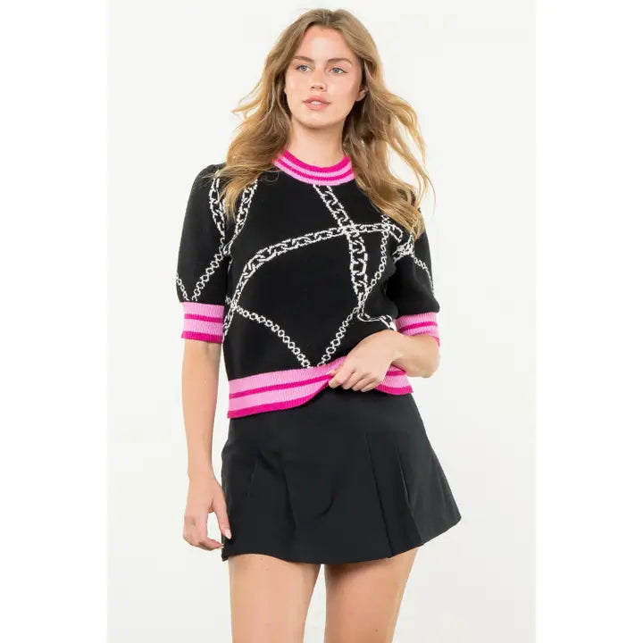 Stylish Chain Knit Top for Women - Trendy Casual & Party Wear - Perfect for Layering, Date Nights & Office Outfits