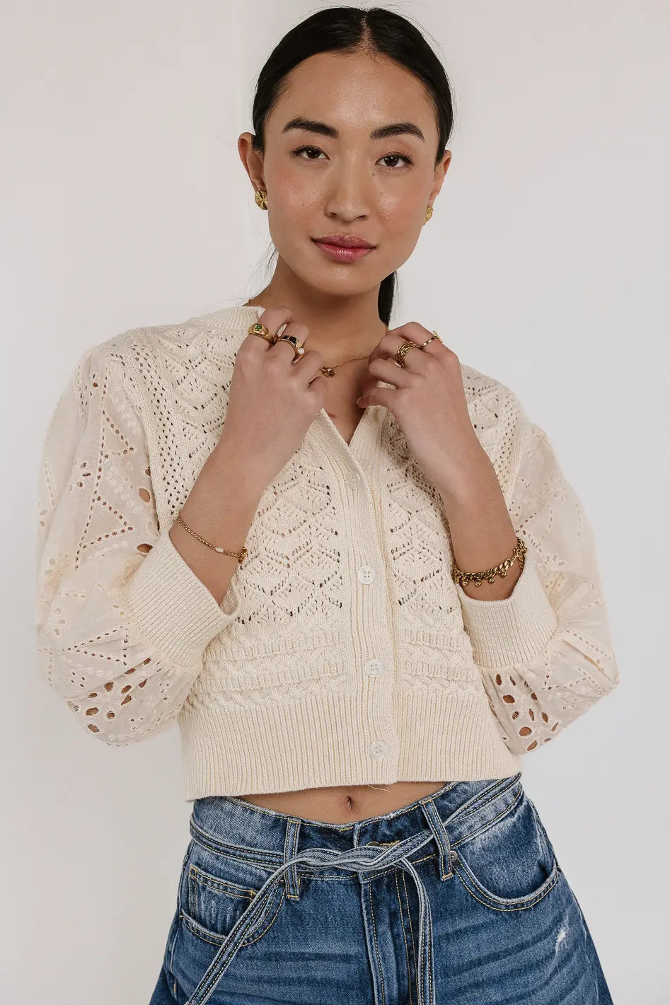 Alexa Knit Sweater Women's Cream Cable Pullover - Cozy Winter Fashion for Casual Outings & Office Wear