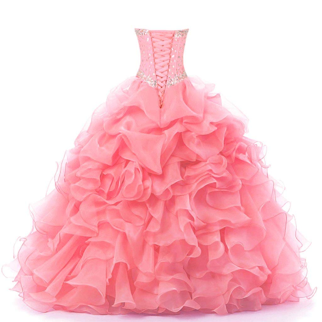 Elegant Women's Sweetheart Neckline Beaded Ball Gown Prom Dress for Quinceañera - Perfect for Homecoming, Formal Dances & Special Occasions