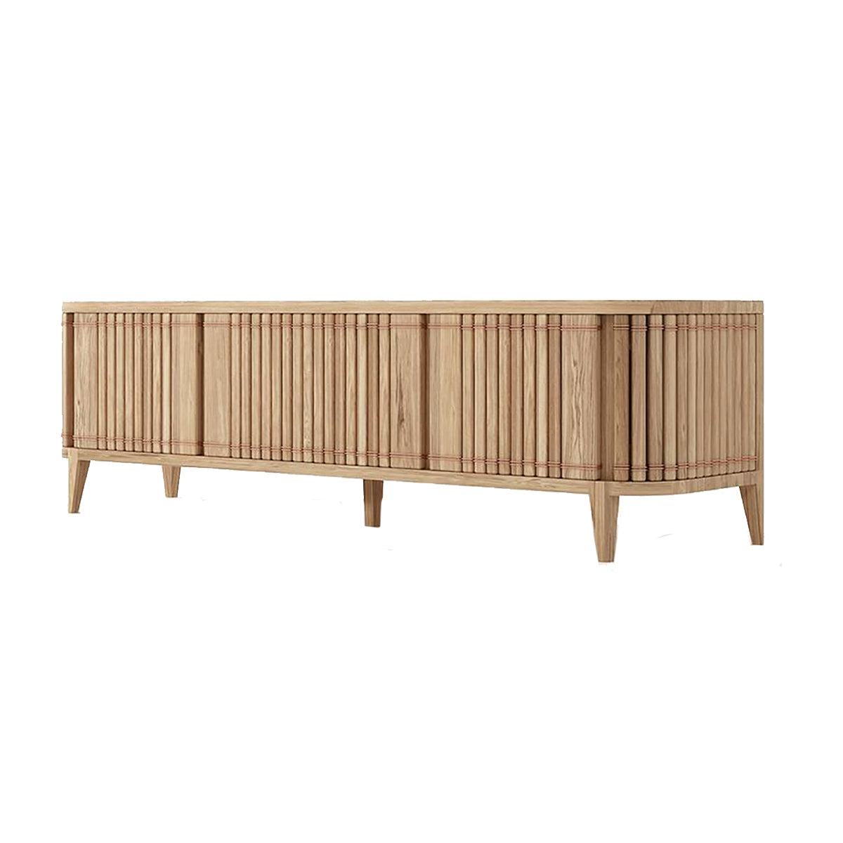 Modern Koppar Wooden Media Cabinet with 3 Doors - Stylish TV Stand for Living Room, Bedroom & Home Theater Storage