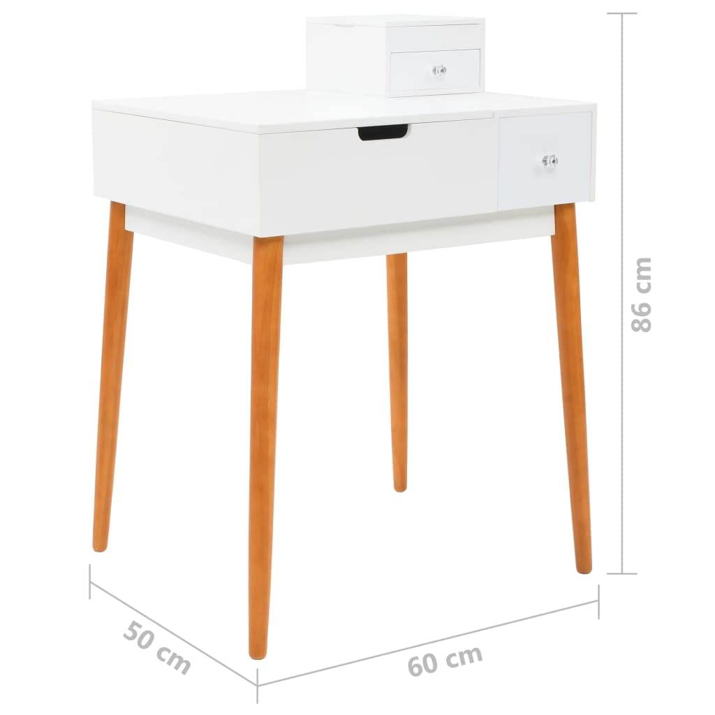 vidaXL Makeup Vanity with Mirror 60x50x86cm MDF Dresser for Beauty & Cosmetics - Perfect for Bedroom or Dressing Room