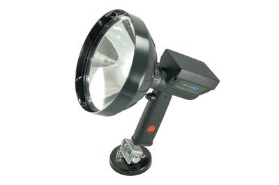 Larson Electronics 5 Million Candlepower Rechargeable Spotlight with Tilting Magnetic Base - Powerful Handheld Flashlight for Camping, Hunting, Emergency & Outdoor Adventures