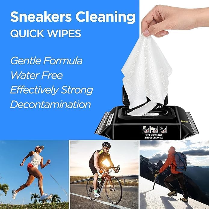 KD ZONE Shoe Wipes for Sneakers - 80 Count Pack | Quick Stain Remover & Instant Shoe Cleaner Wipes | Gentle on Leather, Canvas & Athletic Shoes | Perfect for Gym, Travel & Everyday Shoe Care