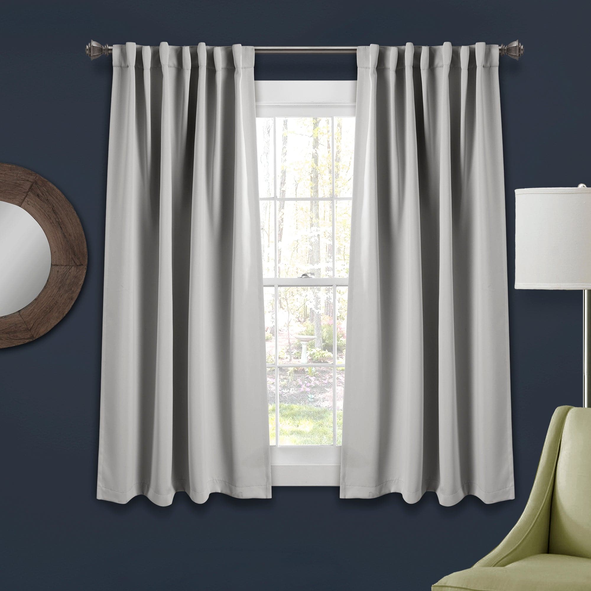 Blackout Curtain Panels with Insulated Back Tab - Thermal & Noise Reducing Room Darkening Drapes for Bedroom, Living Room & Nursery - Set of 2 Panels