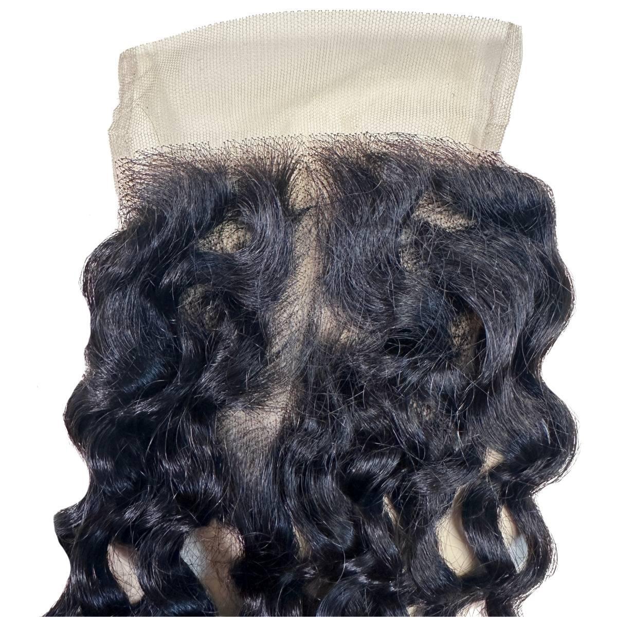 Spanish Wave 4x4 Transparent Lace Human Hair Closure - 100% Virgin Brazilian Hair for Black Women | Perfect for Sew-in Weave, Ponytails & Protective Hairstyles