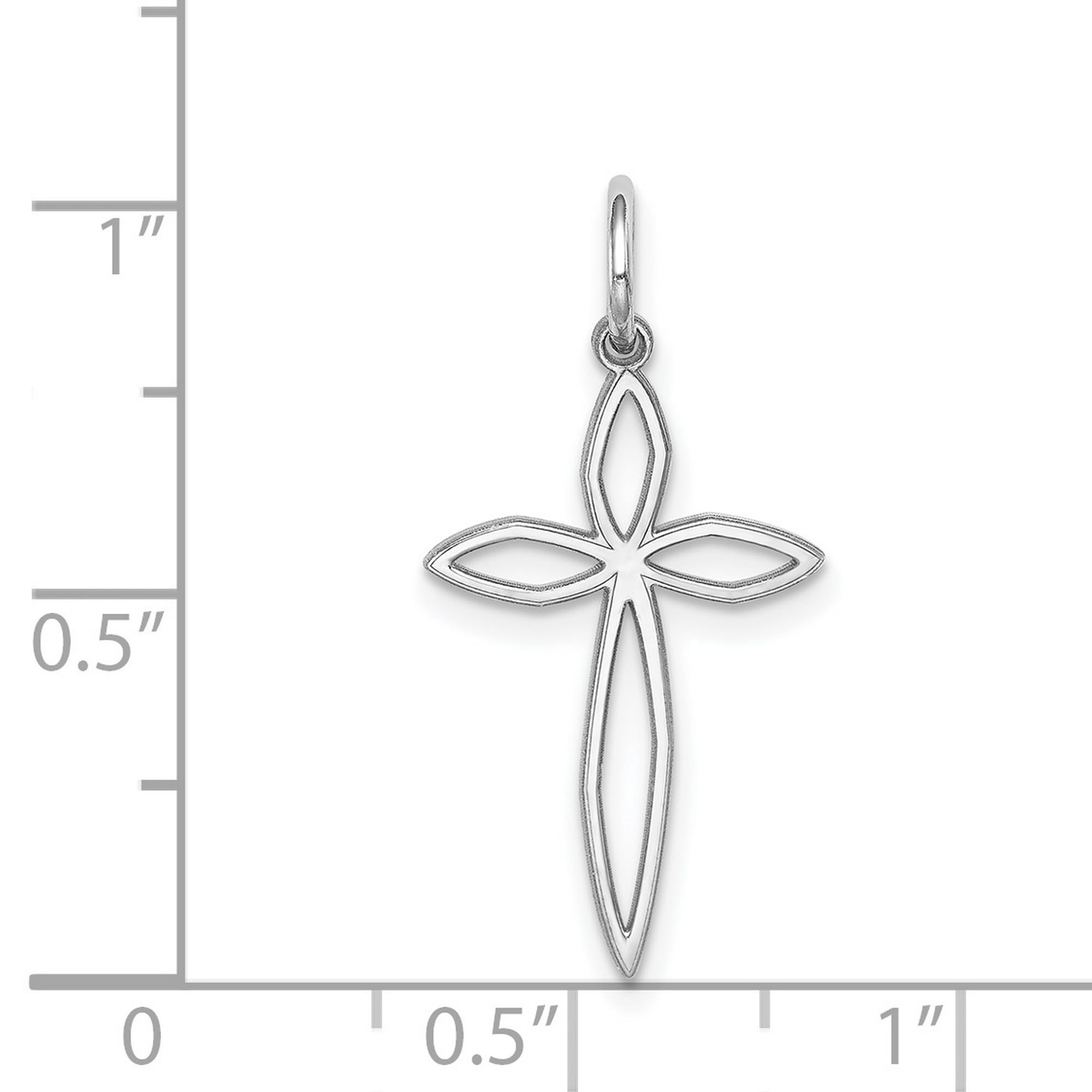 Sterling Silver Cross Pendant - 20mm x 13mm Laser Engraved Religious Jewelry for Women & Men - Perfect for Gifts, Baptism, Weddings & Everyday Wear