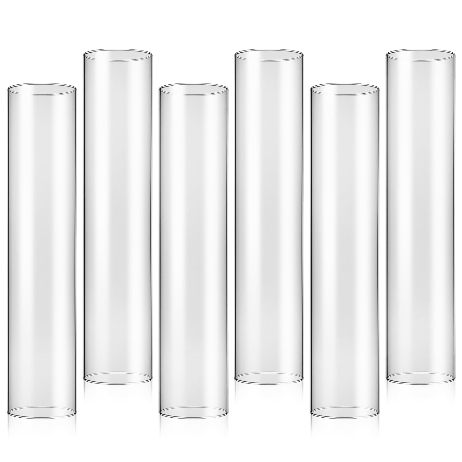 6-Pack Clear Glass Hurricane Candle Holders - 2.5