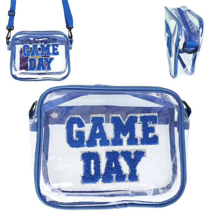 Gameday Blue Trim Clear Purse - Transparent Stadium Bag for Sports Events, Concerts & Travel | NCAA Approved Clear Bag Policy