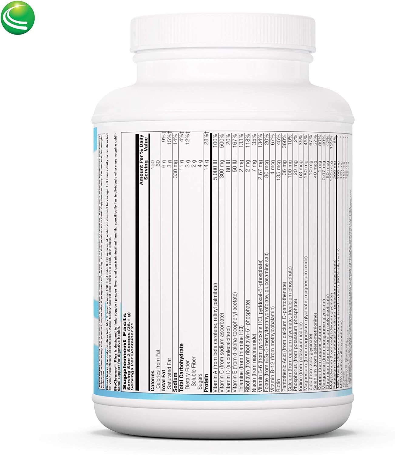 Nutra BioGenesis BioCleanse Plus - Digestive Enzymes & Milk Thistle Liver Detox Powder with Plant Protein Blend for Digestion Support, Gluten Free Cleanse - 1.9 Lb - Perfect for Post-Meal Wellness & Daily Detox Routine