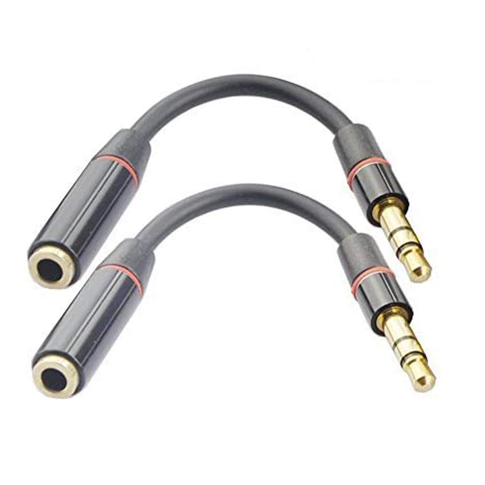 Seadream 2-Pack 3.5mm Male to Female Stereo Audio Extension Cable (6ft) - Compatible with Beats by Dre, iPhone, Headphones, Speakers - Perfect for Gaming, Home Theater & Car Audio Systems - Black