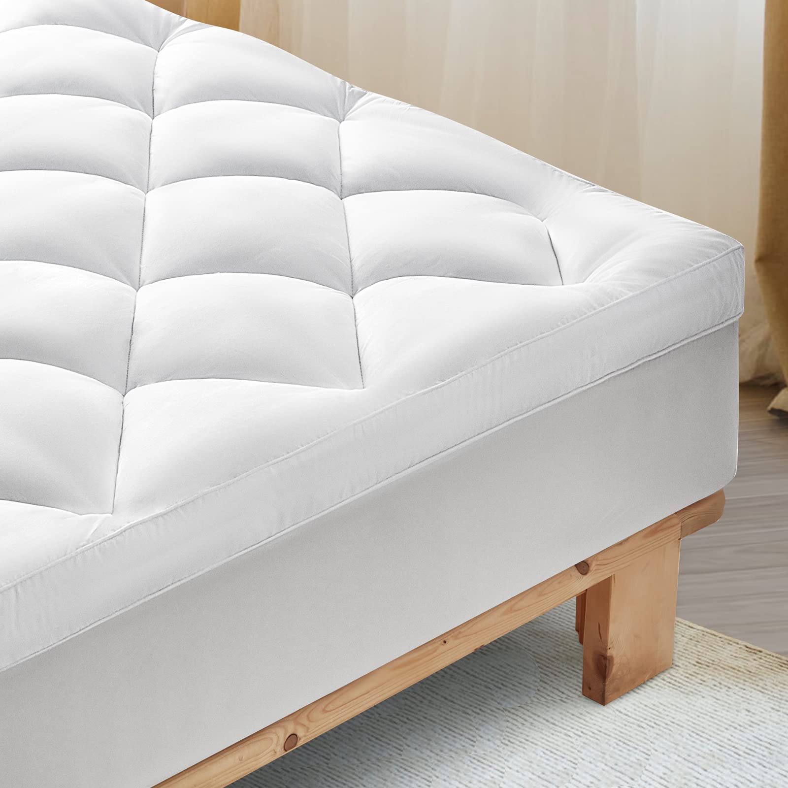 King Size Mattress Topper - Extra Thick Plush Cooling Pillow Top Pad Cover with 8-21 Inch Deep Pocket | Perfect for Back Pain Relief, Hot Sleepers & Luxury Bed Upgrade